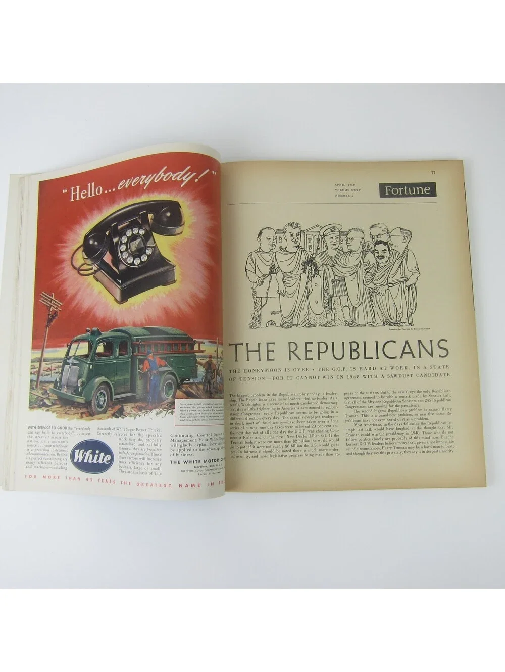 Vintage FORTUNE Magazine April 1947 Republicans, Britains Railways, Horse Racing